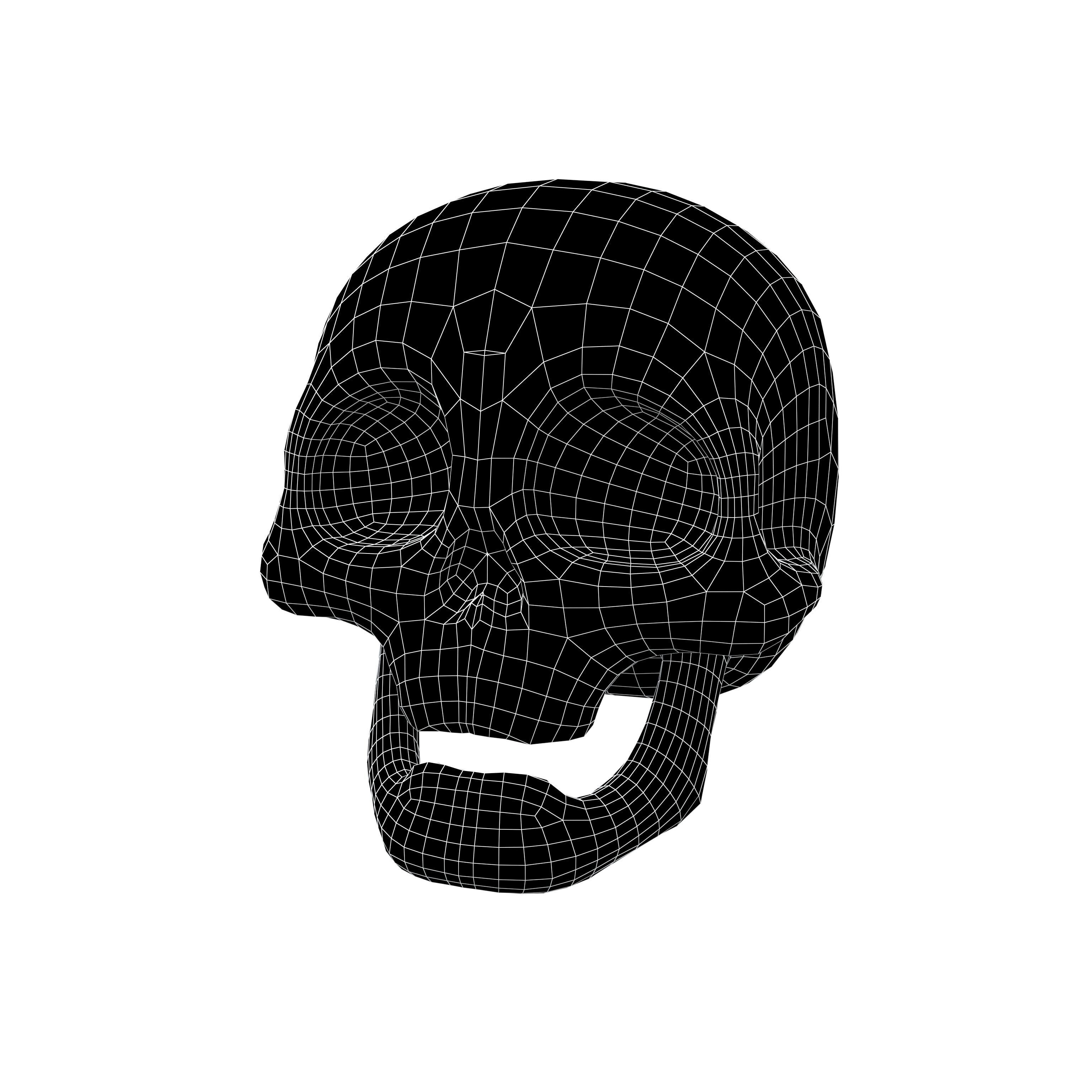 Cartoon Skull v3 002 Low-poly 3D model_4