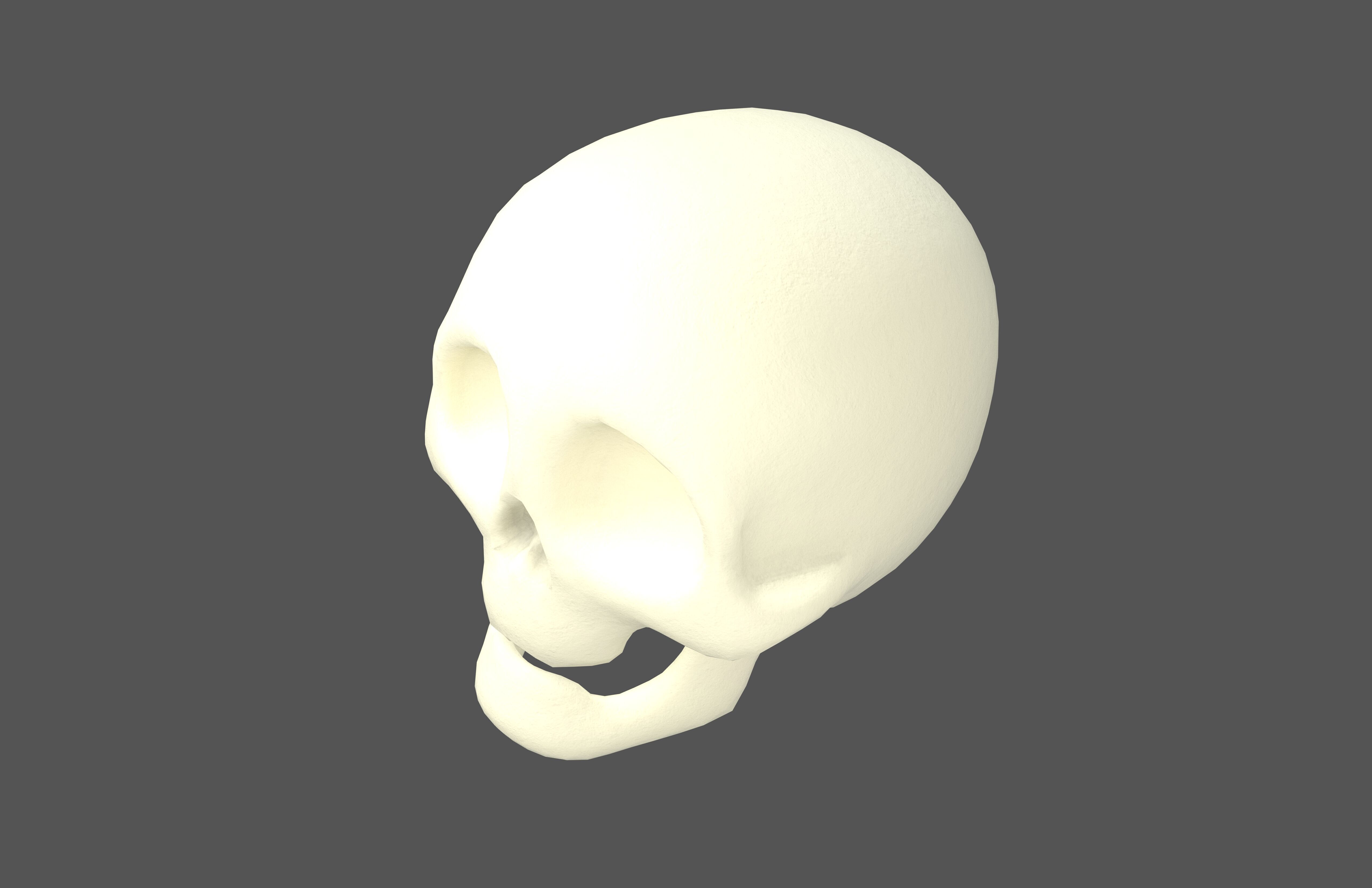 Cartoon Skull v3 002 Low-poly 3D model_2