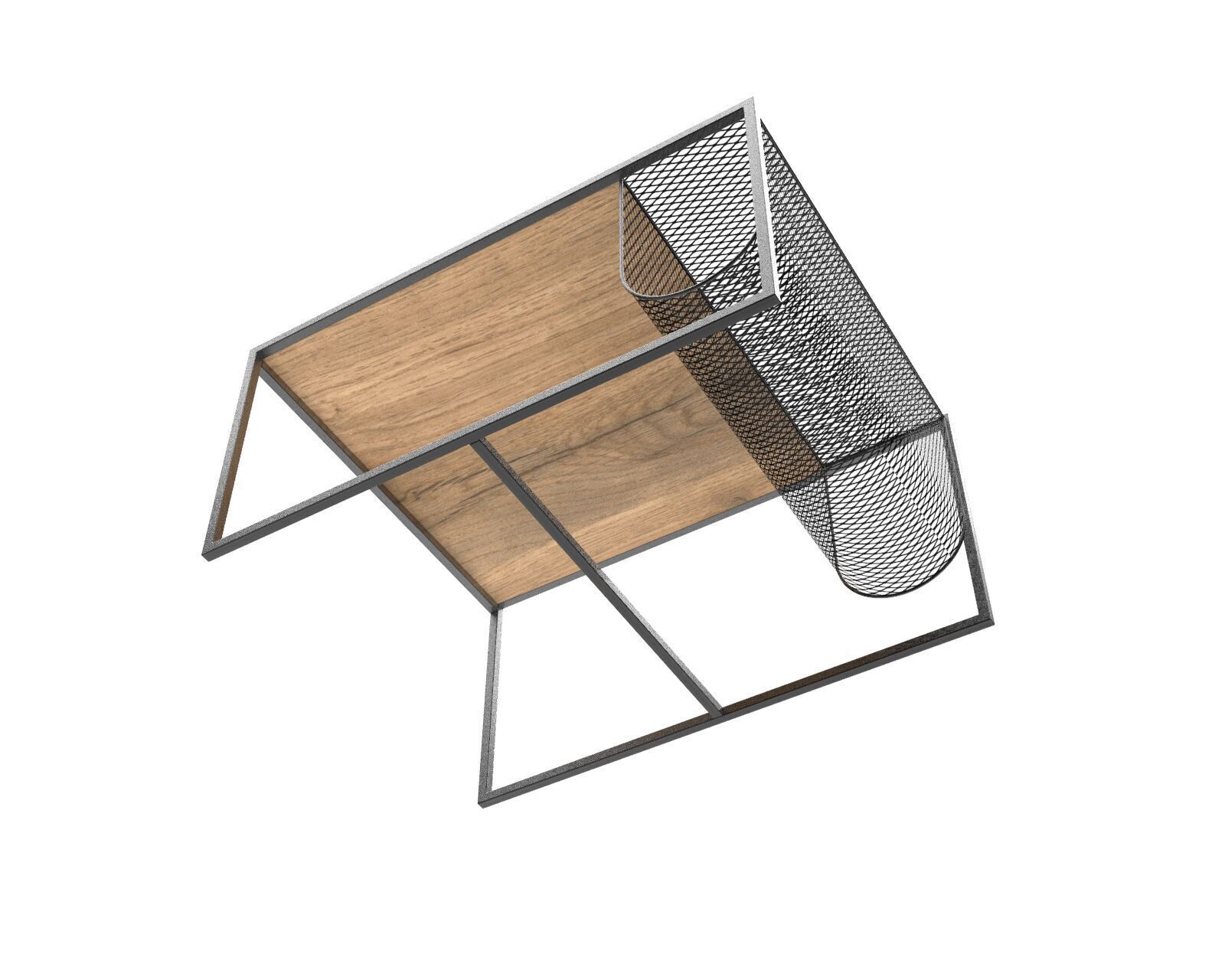 Industrial Minimalist Coffee Table 3D model_6