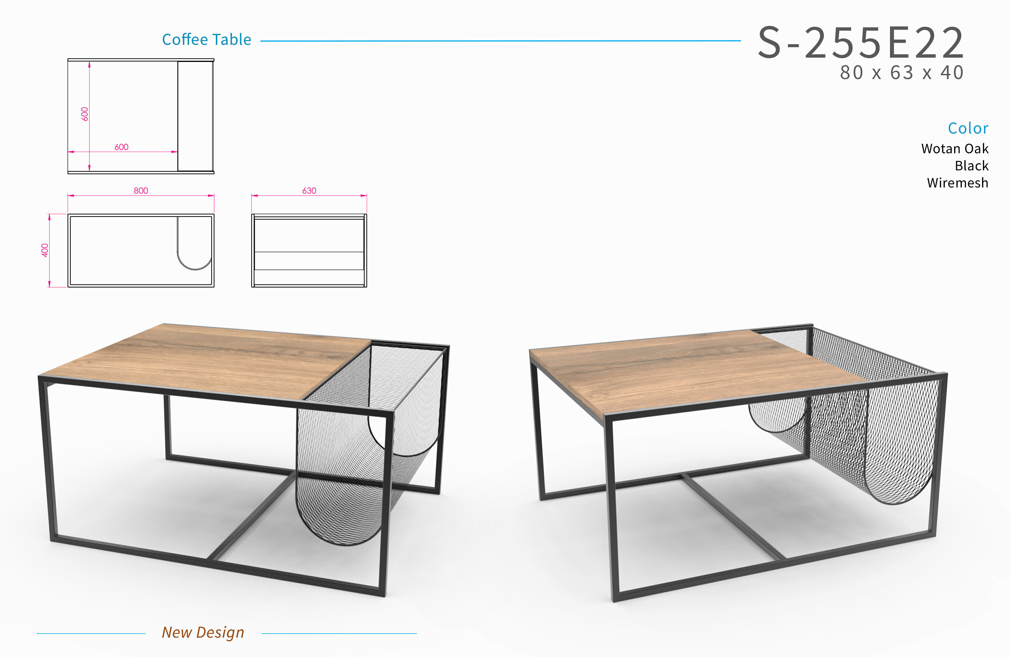 Industrial Minimalist Coffee Table 3D model_1