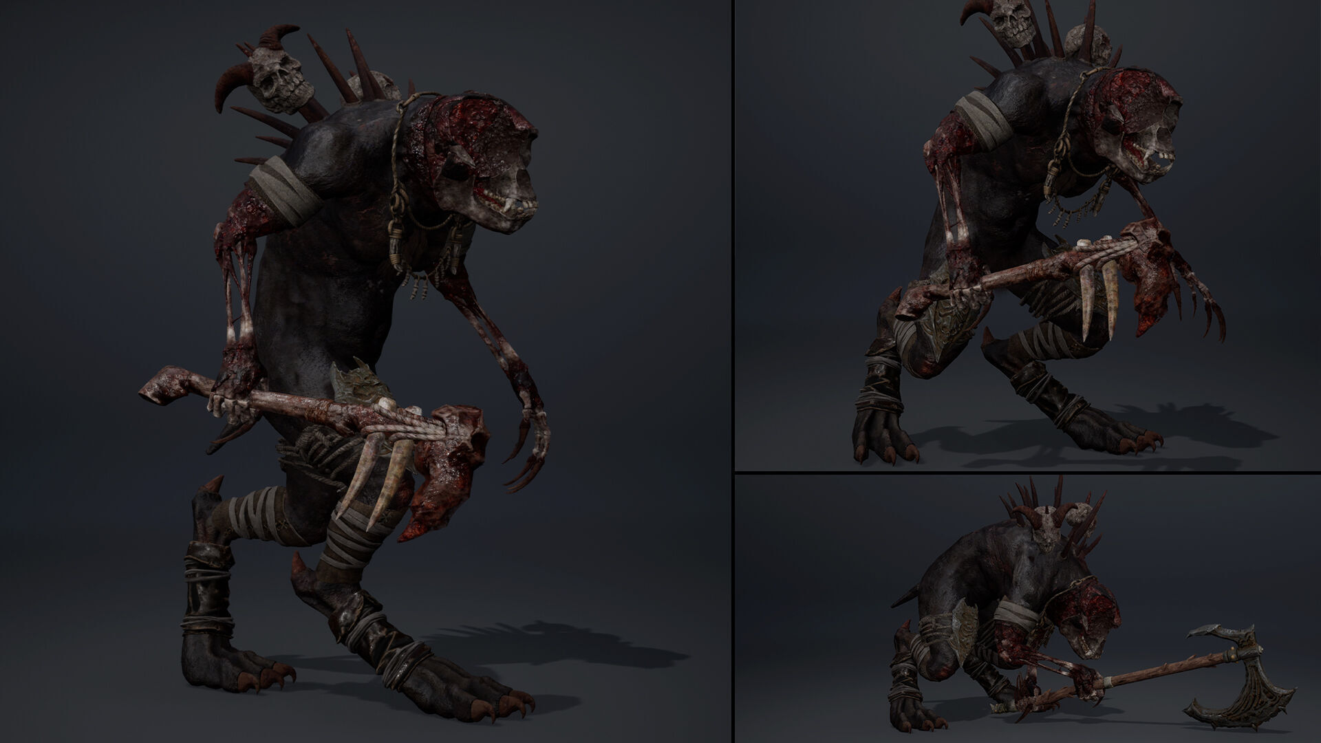 Gloomheart Damaged Brutal Low-poly 3D model_7