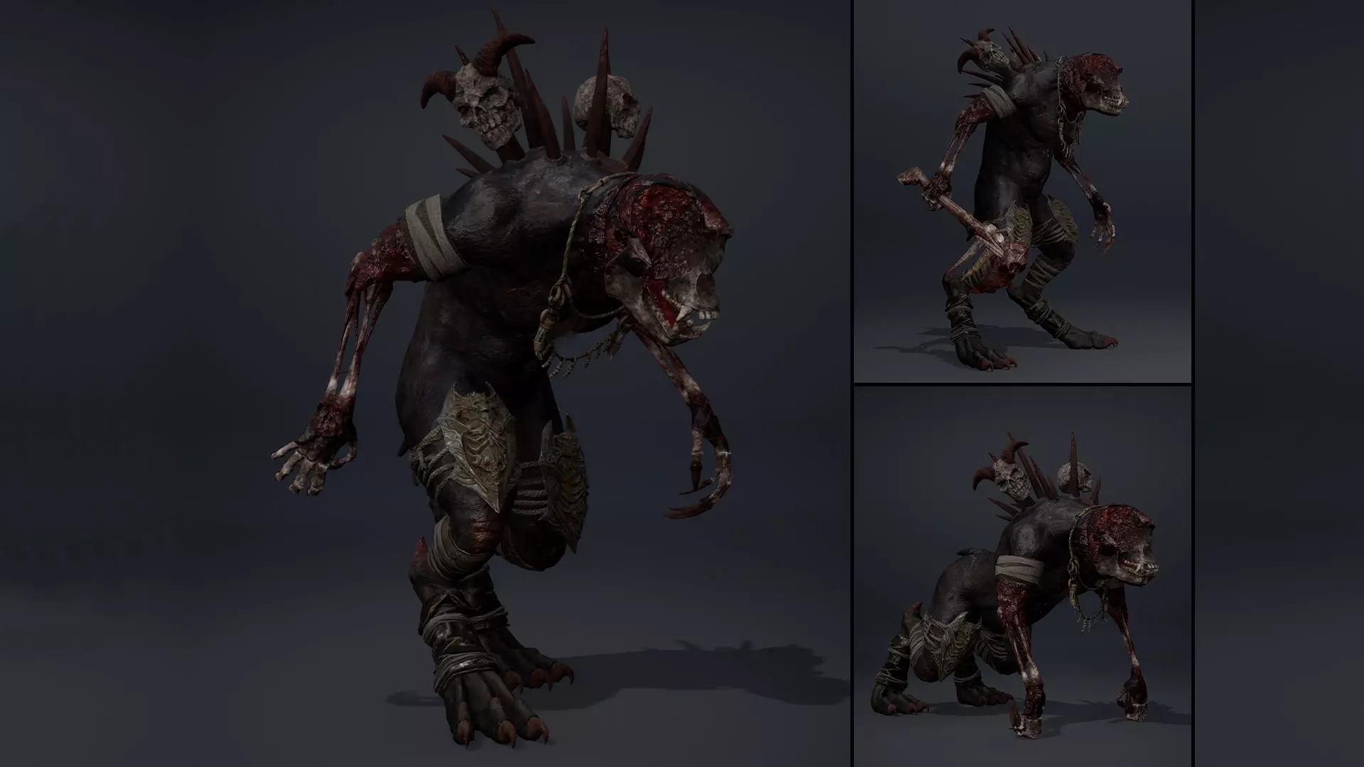 Gloomheart Damaged Brutal Low-poly 3D model_0