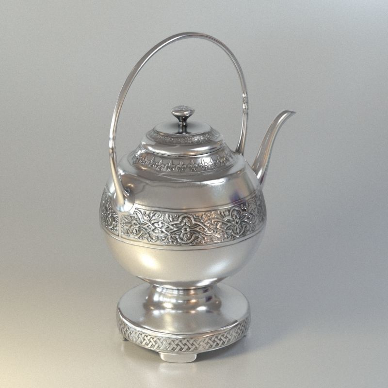 Ornamented Teapot 3D model_2