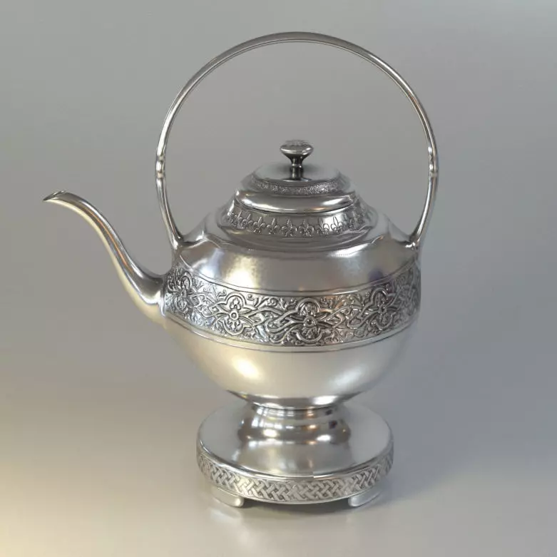 Ornamented Teapot 3D model_0