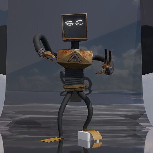 Nautical Robot Rigged - PBR 2K Low-poly 3D model