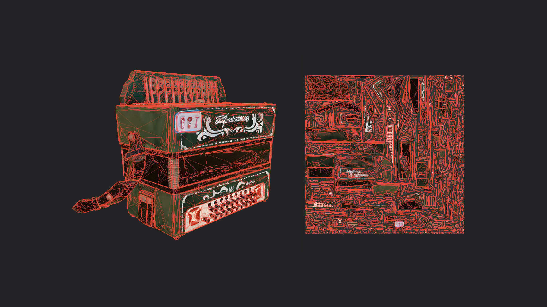 Accordion3D Model 010 Low-poly 3D model_11