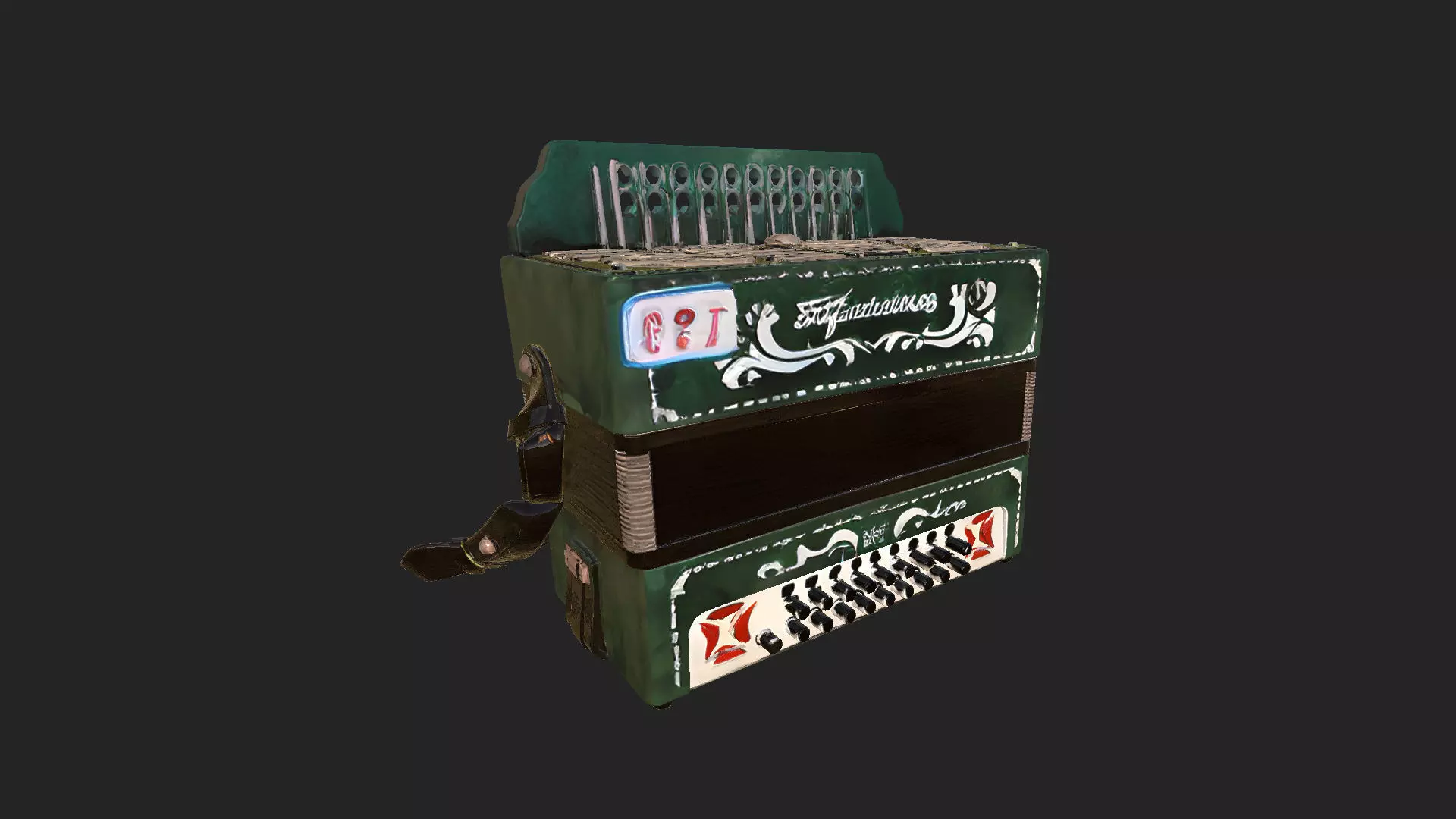 Accordion3D Model 010 Low-poly 3D model_0