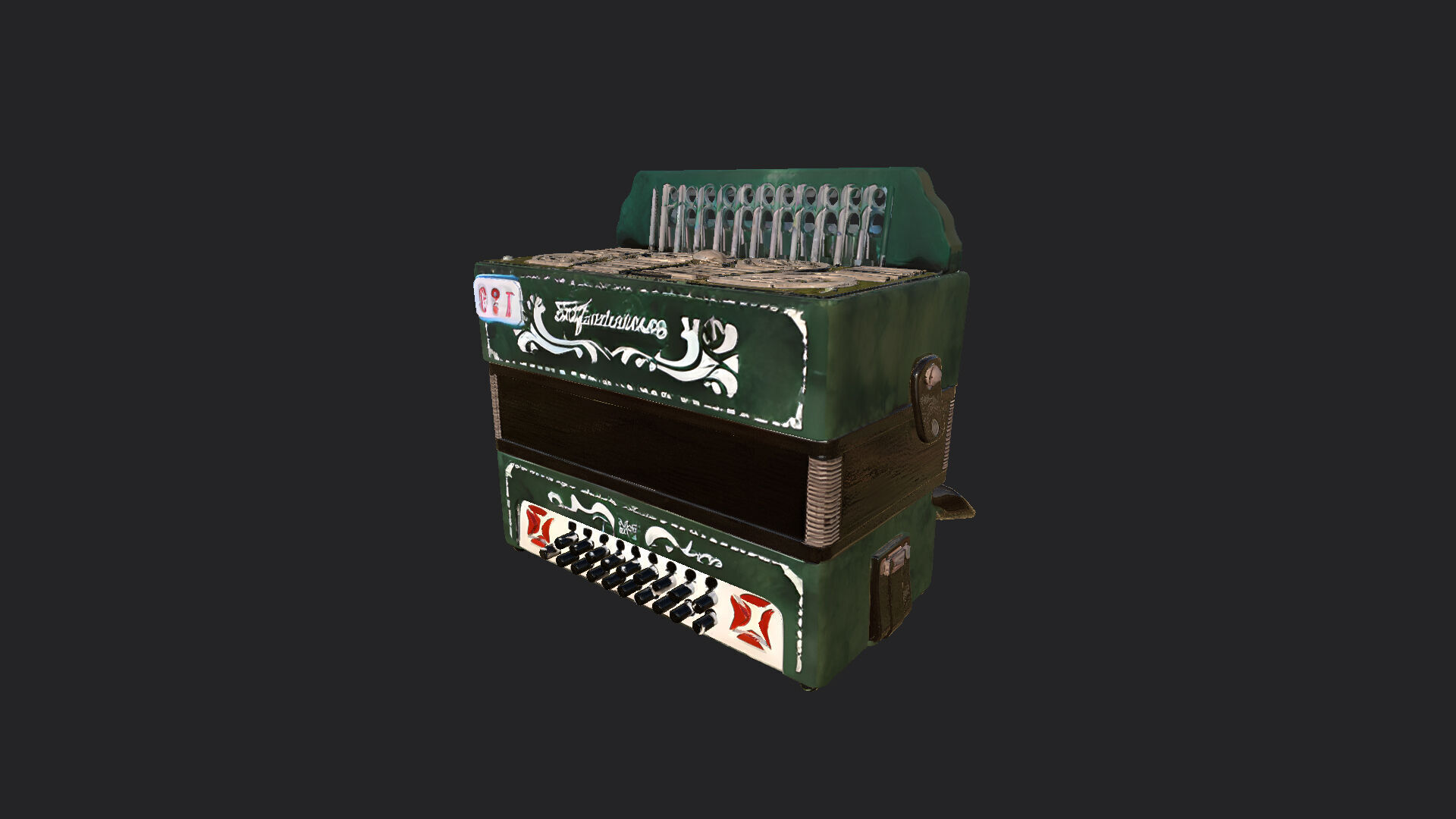 Accordion3D Model 010 Low-poly 3D model_2