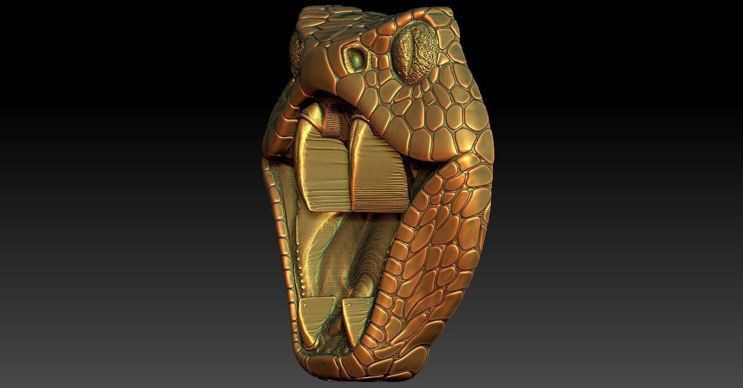 1 Head Snake CNC Relief Model 3D print model_3