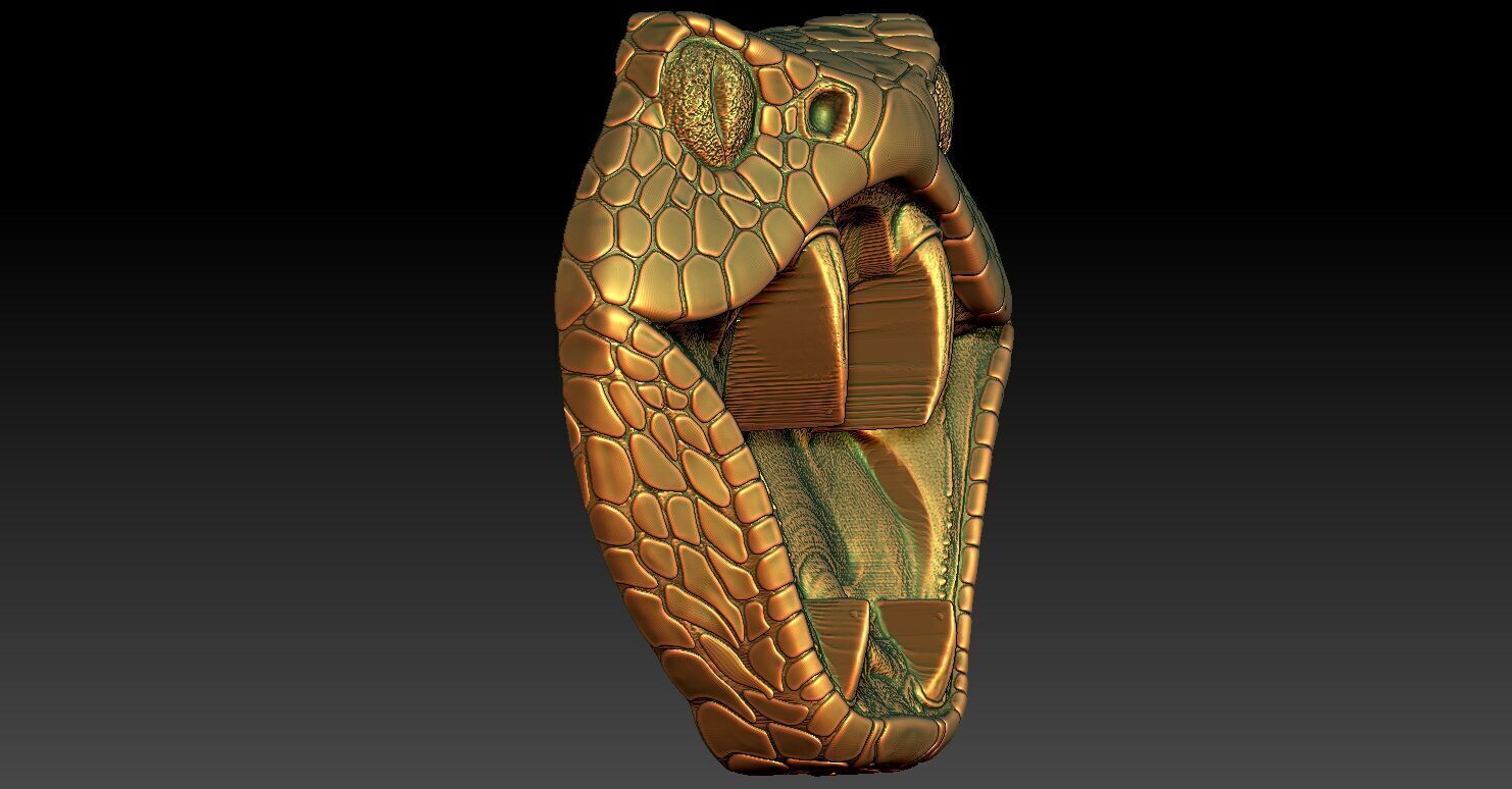 1 Head Snake CNC Relief Model 3D print model_2