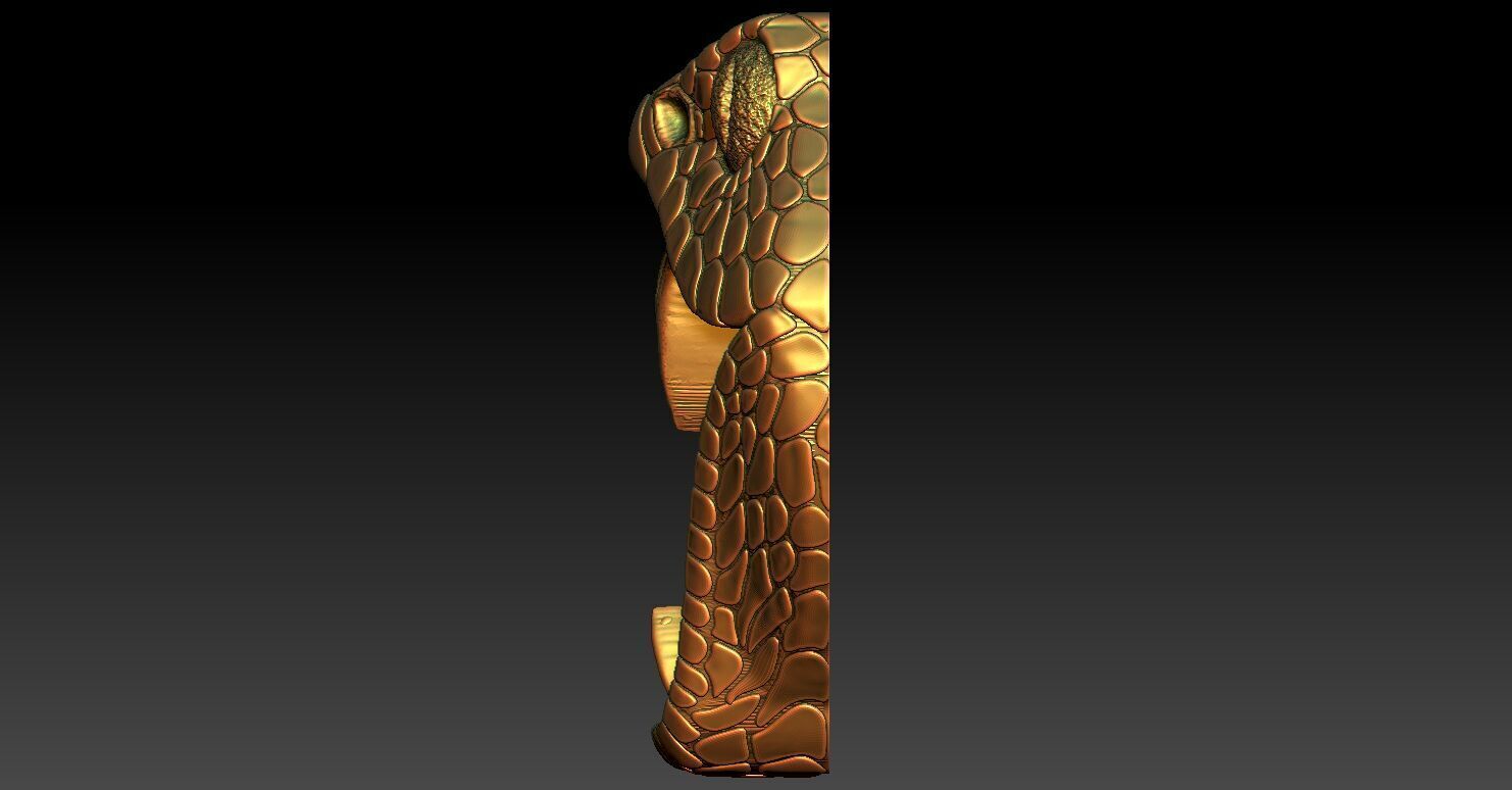 1 Head Snake CNC Relief Model 3D print model_4
