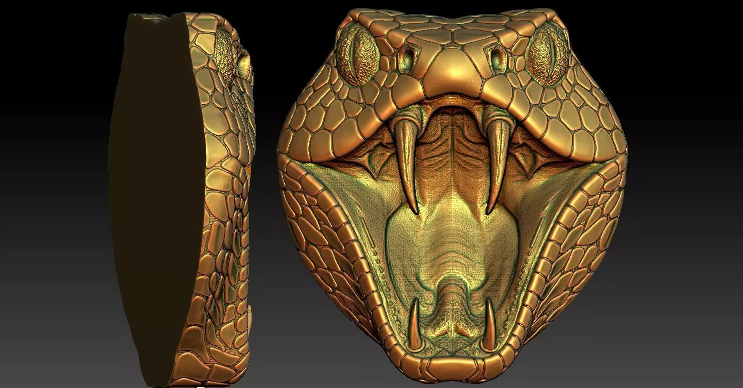 1 Head Snake CNC Relief Model 3D print model_0