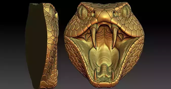 1 Head Snake CNC Relief Model 3D print model