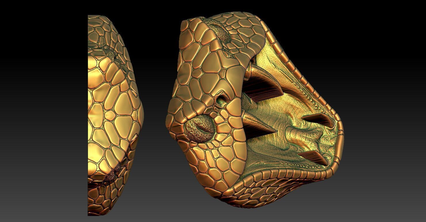 1 Head Snake CNC Relief Model 3D print model_9