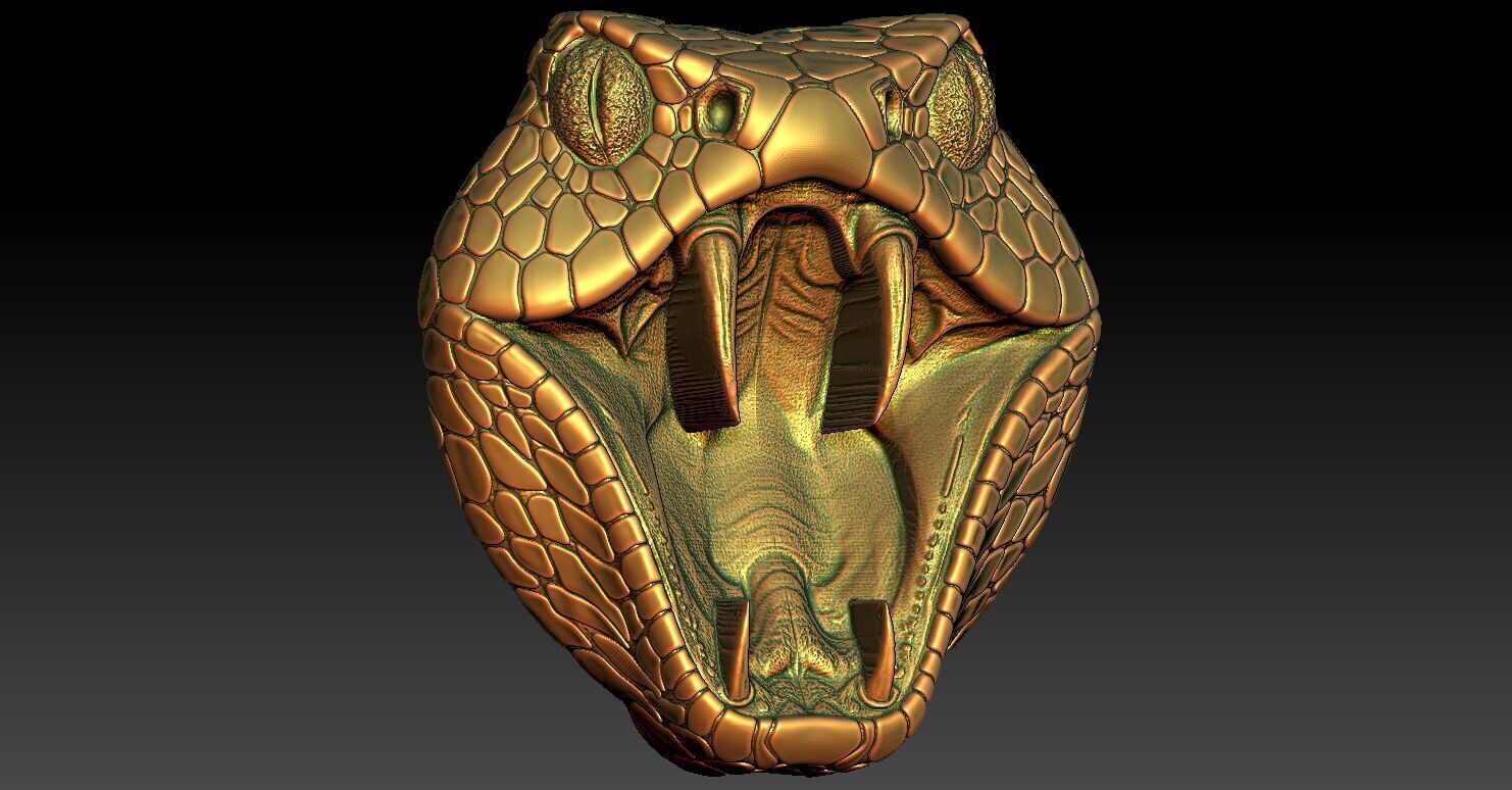 1 Head Snake CNC Relief Model 3D print model_1