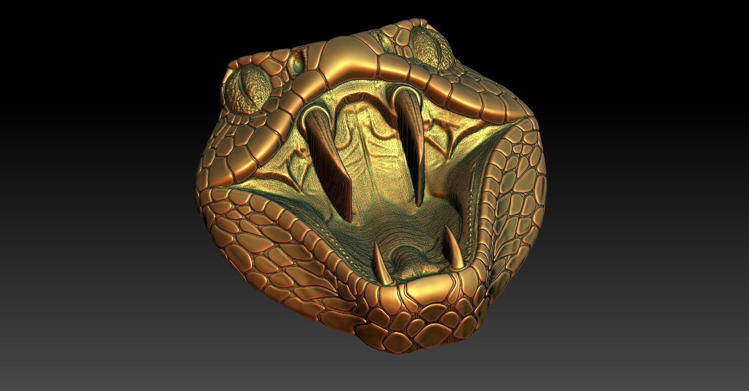 1 Head Snake CNC Relief Model 3D print model_7