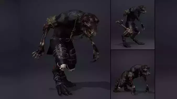 Gloomheart Furry Brutal Low-poly 3D model