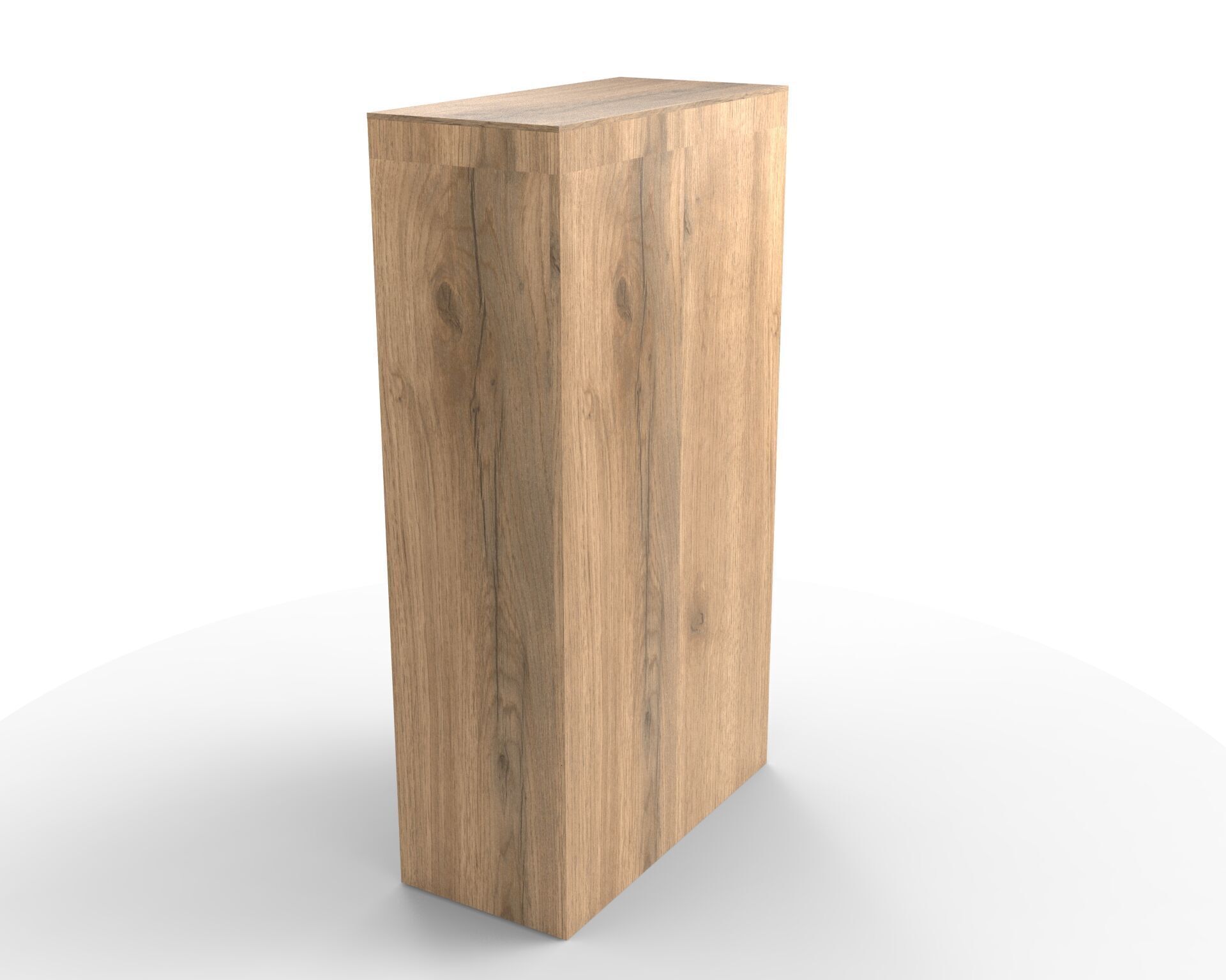 Minimal Two Door Wardrobe 3D Model with Mirror Panel 3D model_7