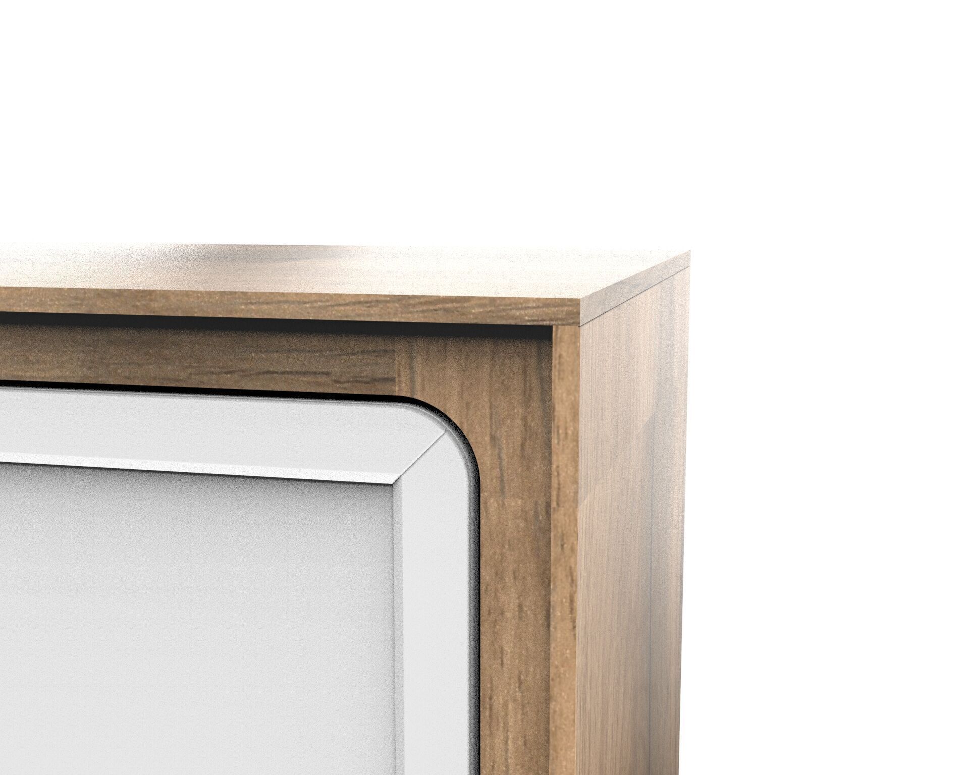 Minimal Two Door Wardrobe 3D Model with Mirror Panel 3D model_4