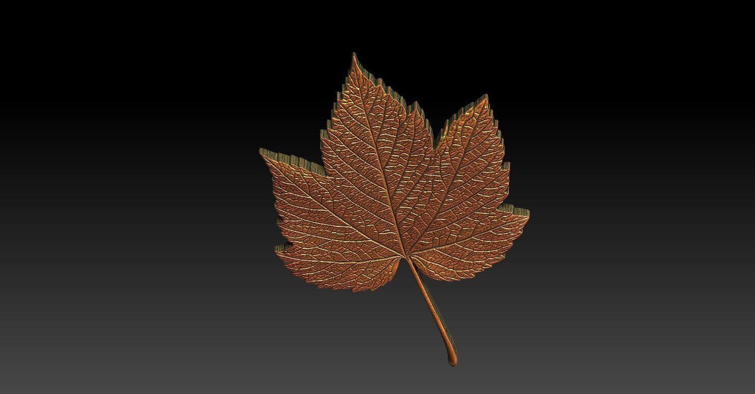 1 maple leaf CNC Relief Model 3D print model_7