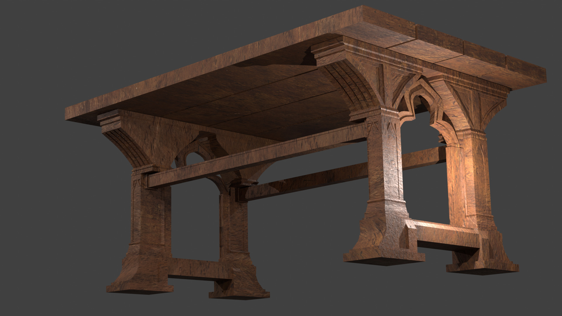 Medieval Table 3D Model 3D model_6