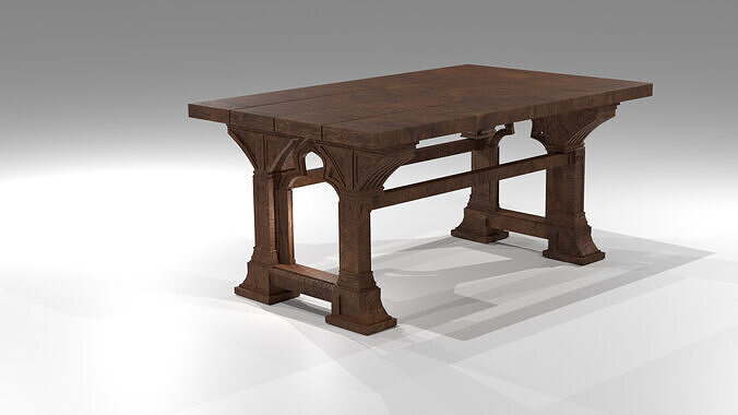 Medieval Table 3D Model 3D model