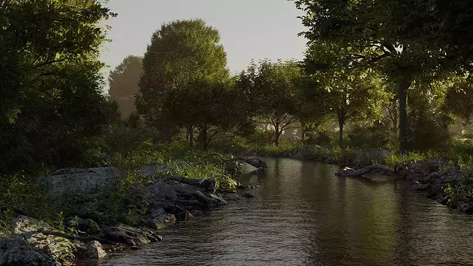 High-Quality Forest 3D Model Realistic Environment Scene 3D model 2