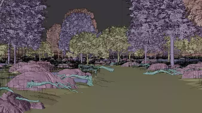 High-Quality Forest 3D Model Realistic Environment Scene 3D model 3