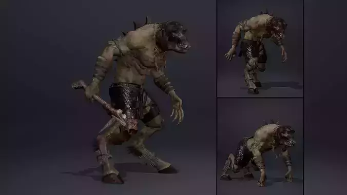 Gloom Barbarian Arm2 Brutal Low-poly 3D model