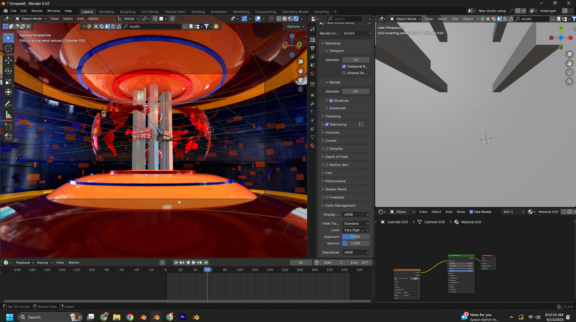 news studio setup Low-poly 3D model_1
