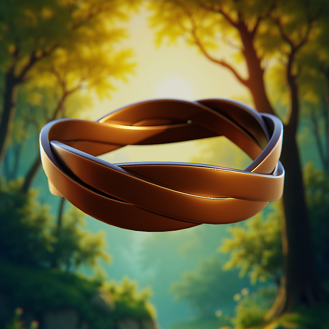 Twilight Twist Ring - Futuristic Sculpted Loop 3D Print 88 3D print model_1