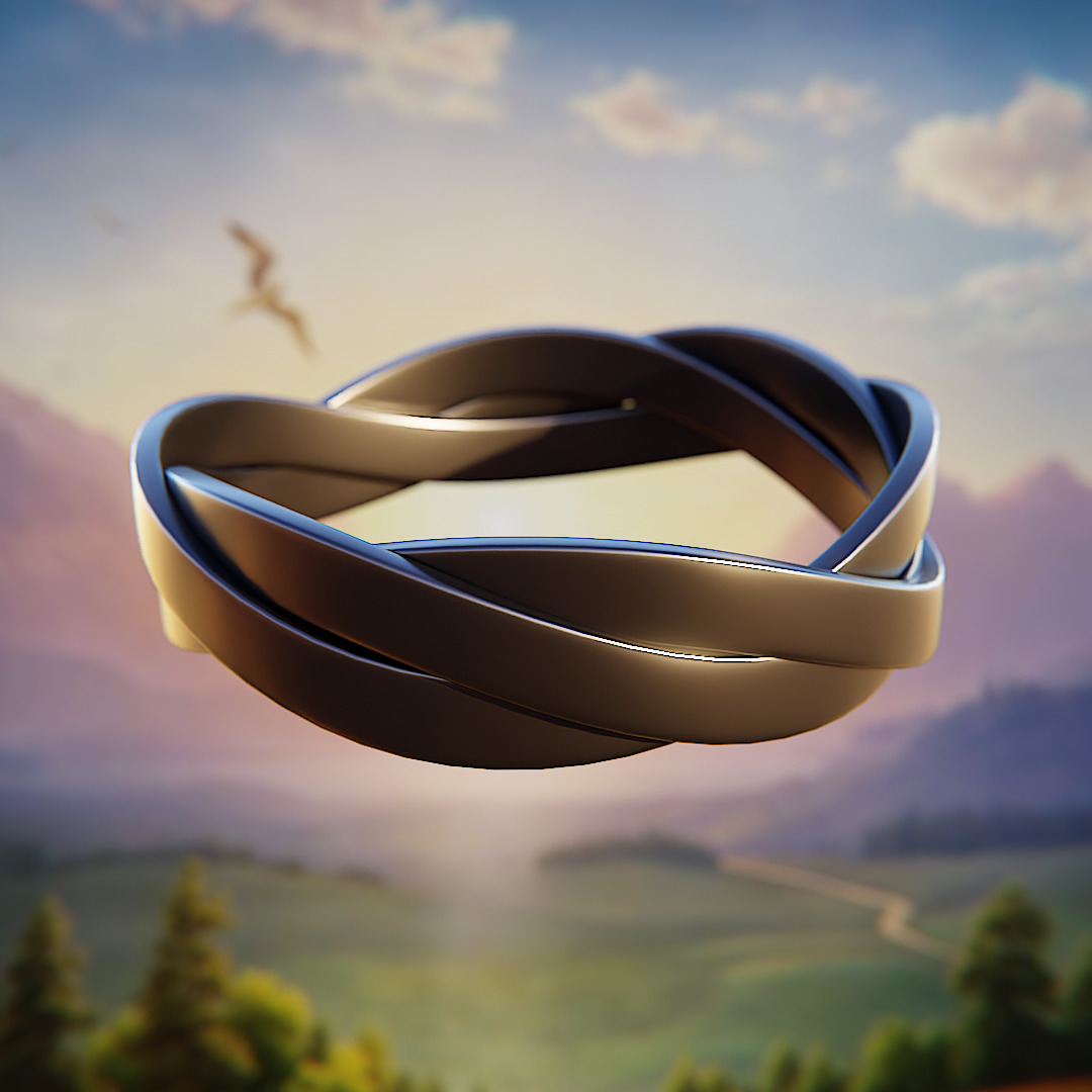 Twilight Twist Ring - Futuristic Sculpted Loop 3D Print 88 3D print model_2