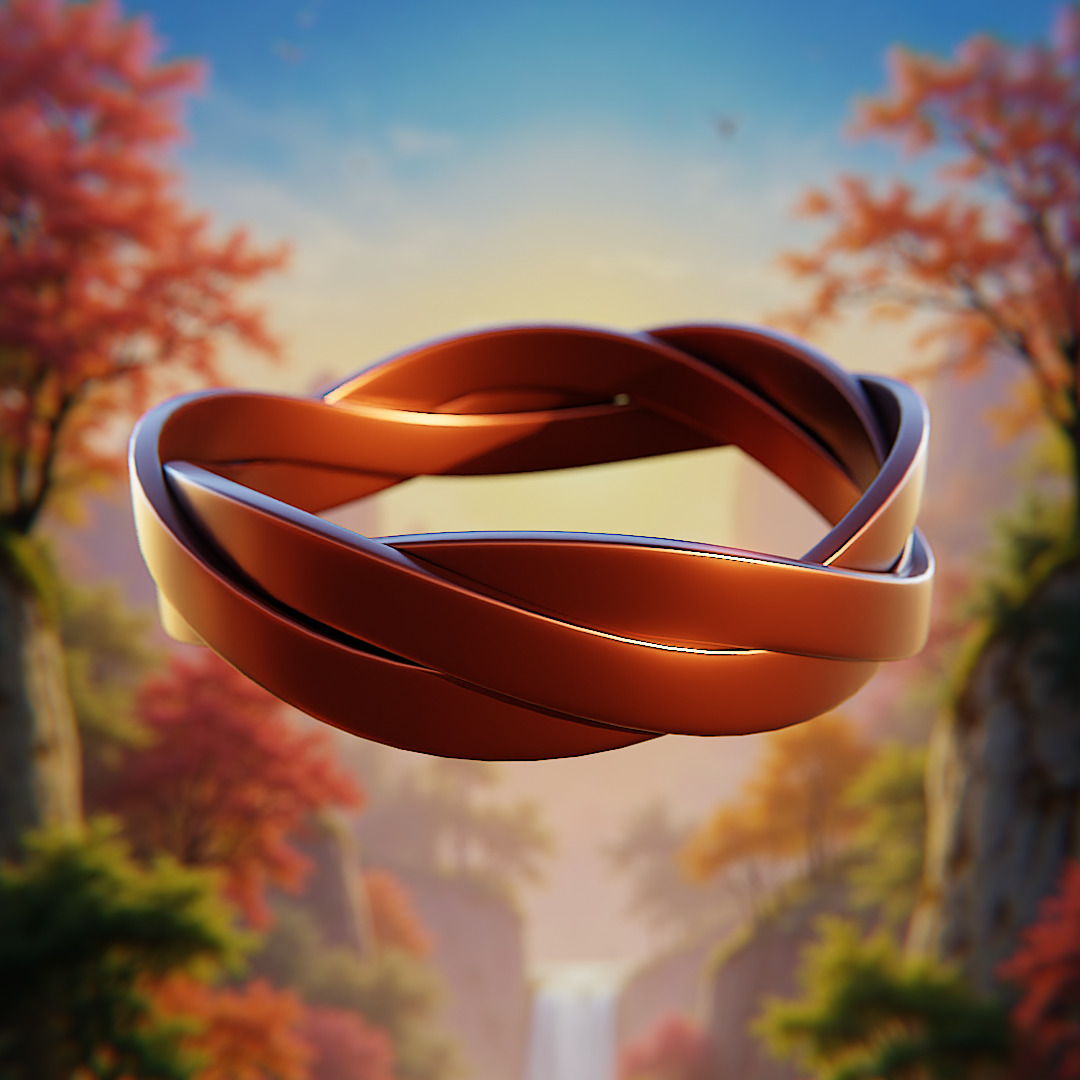 Twilight Twist Ring - Futuristic Sculpted Loop 3D Print 88 3D print model_3