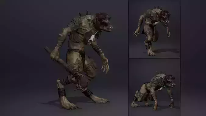 Gloom Barbarian Arm1 Low-poly 3D model
