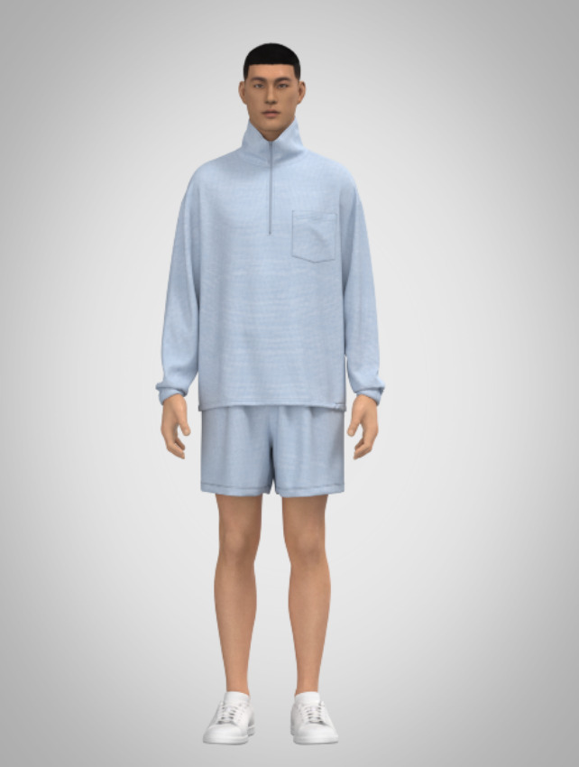 Cloud Quarter-Zip Set 3D print model_1