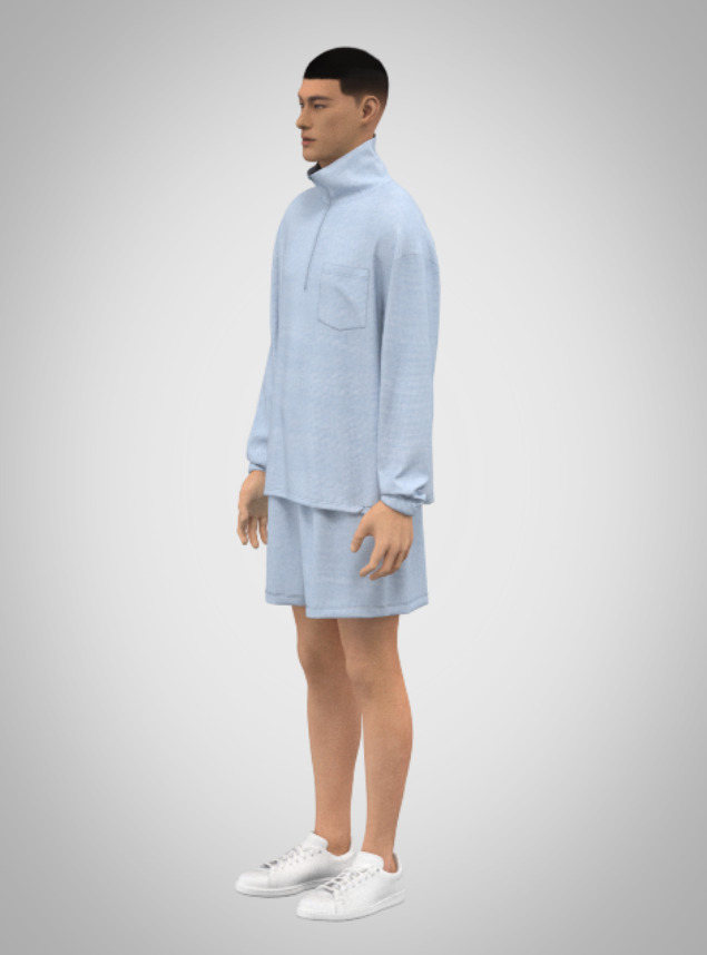 Cloud Quarter-Zip Set 3D print model_3
