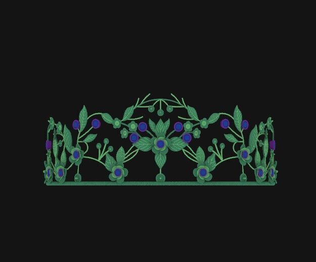 Gold Queen Crown  3D print model_3