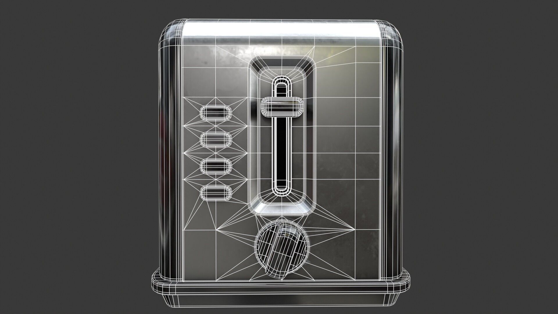 Toaster PBR Low-poly 3D model_15