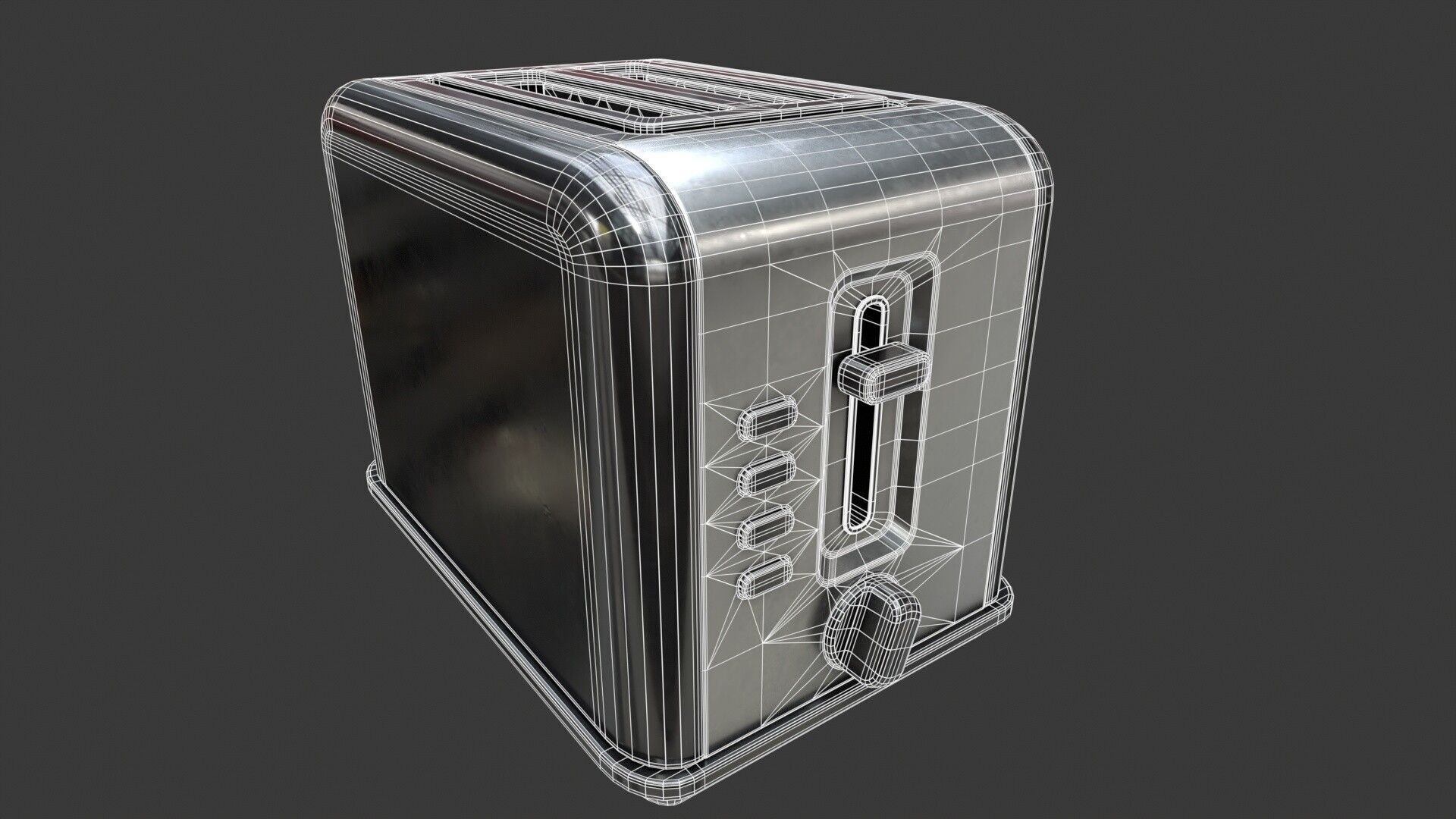 Toaster PBR Low-poly 3D model_10