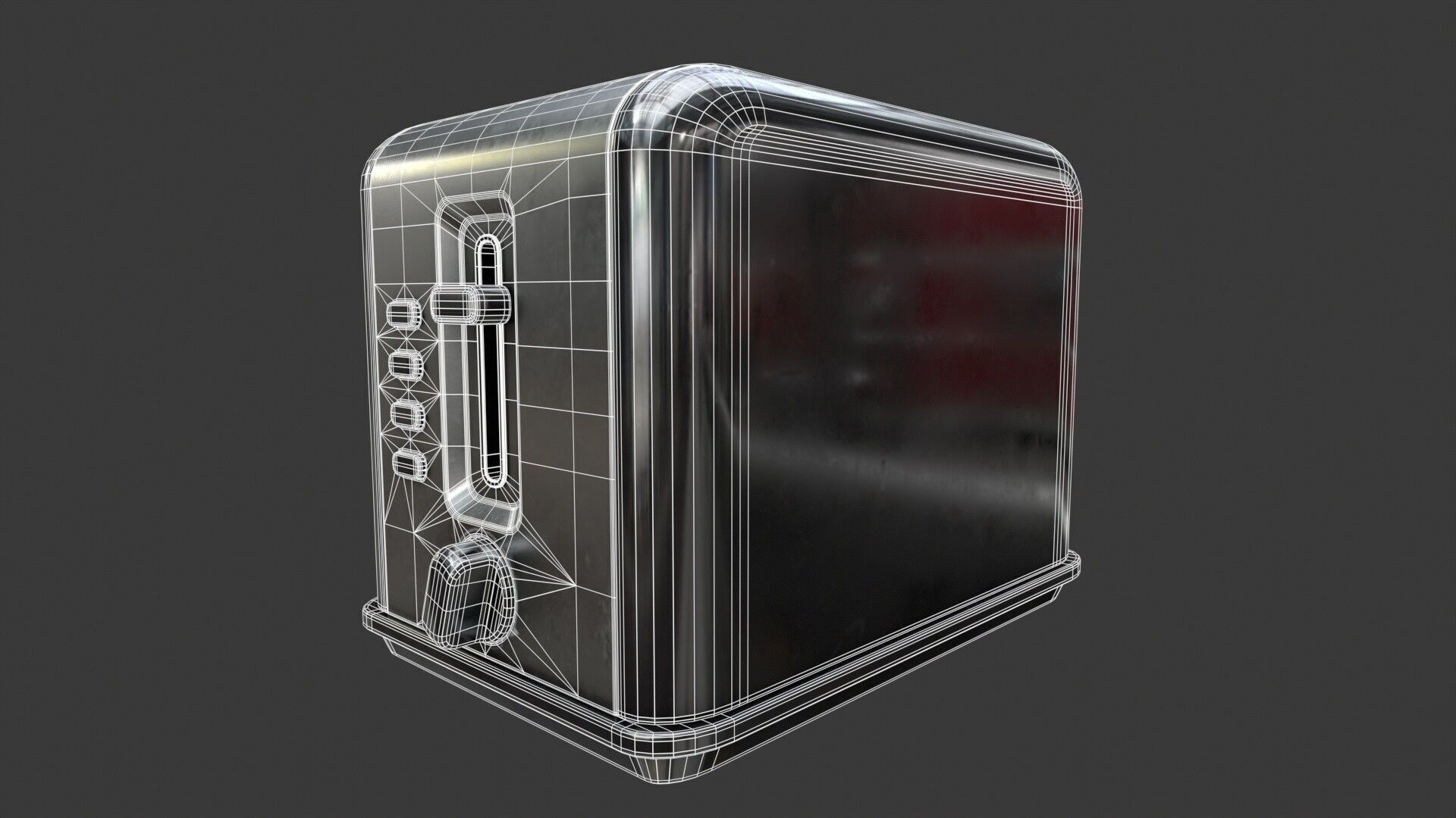 Toaster PBR Low-poly 3D model_11
