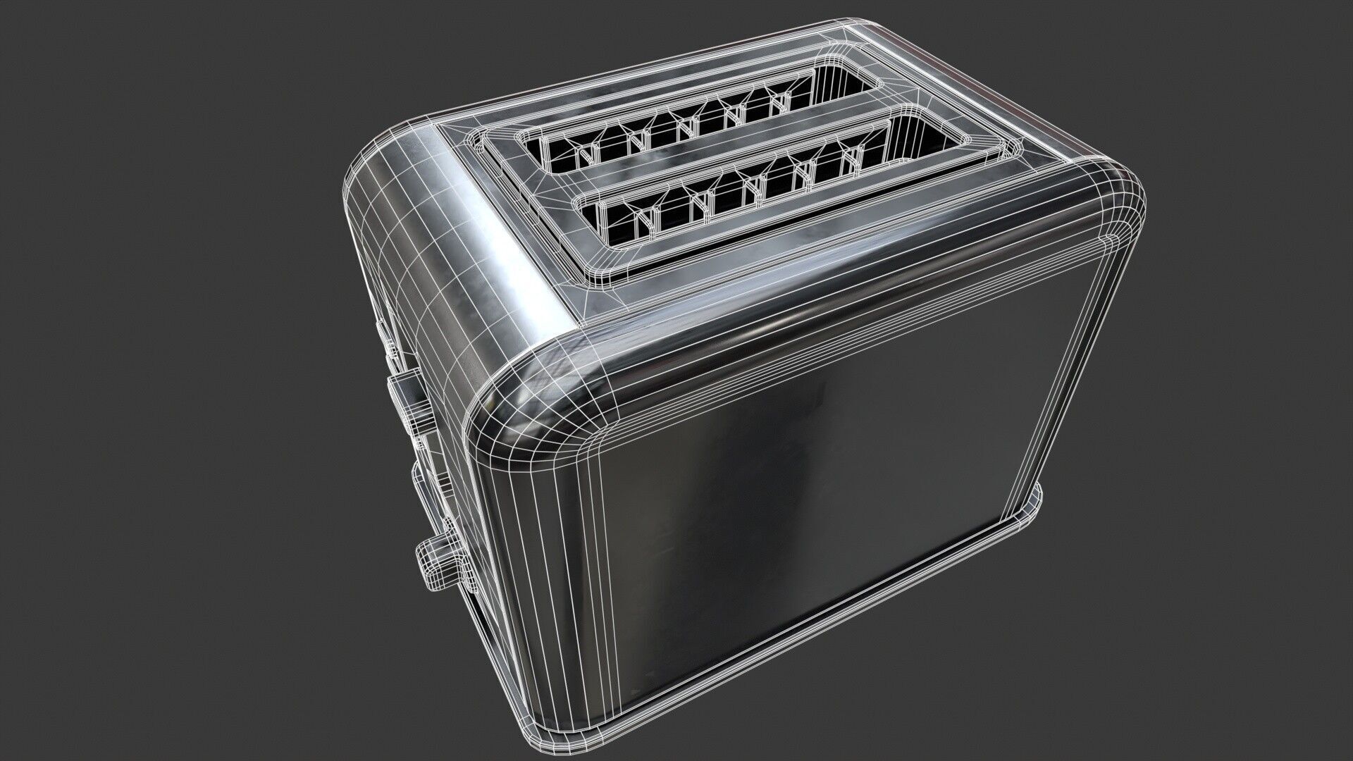 Toaster PBR Low-poly 3D model_16