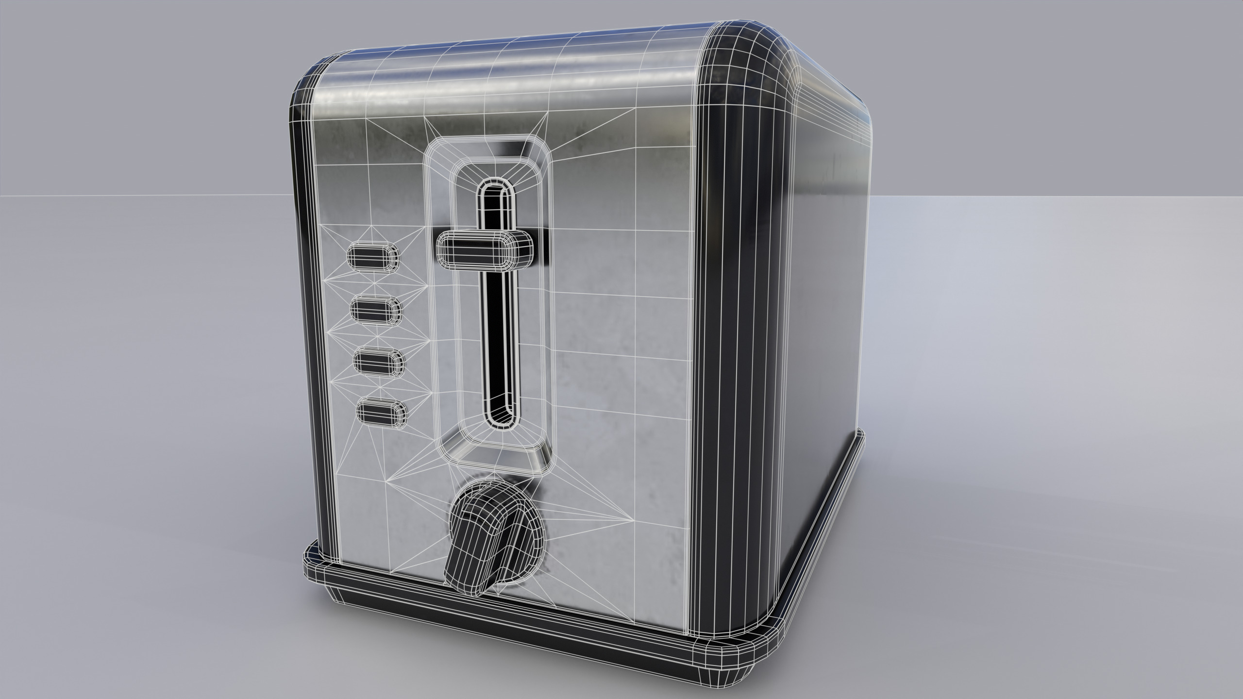 Toaster PBR Low-poly 3D model_18