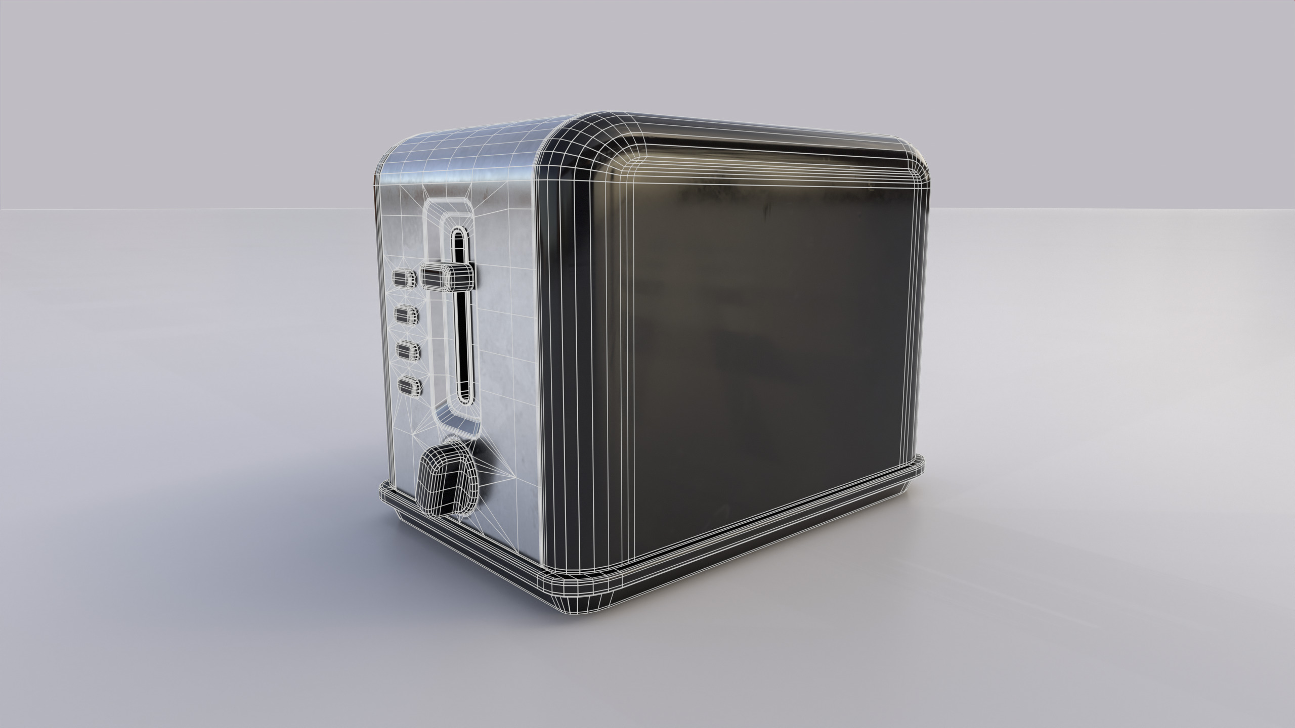 Toaster PBR Low-poly 3D model_8