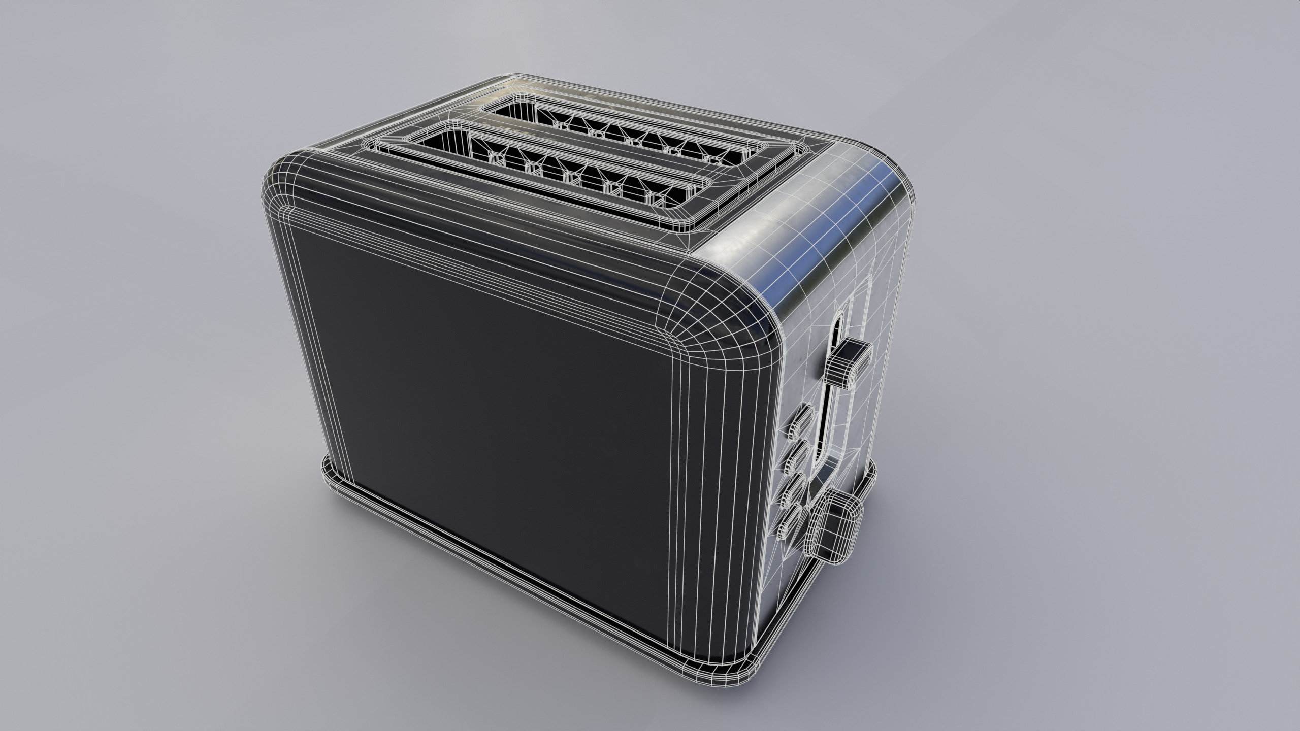 Toaster PBR Low-poly 3D model_9
