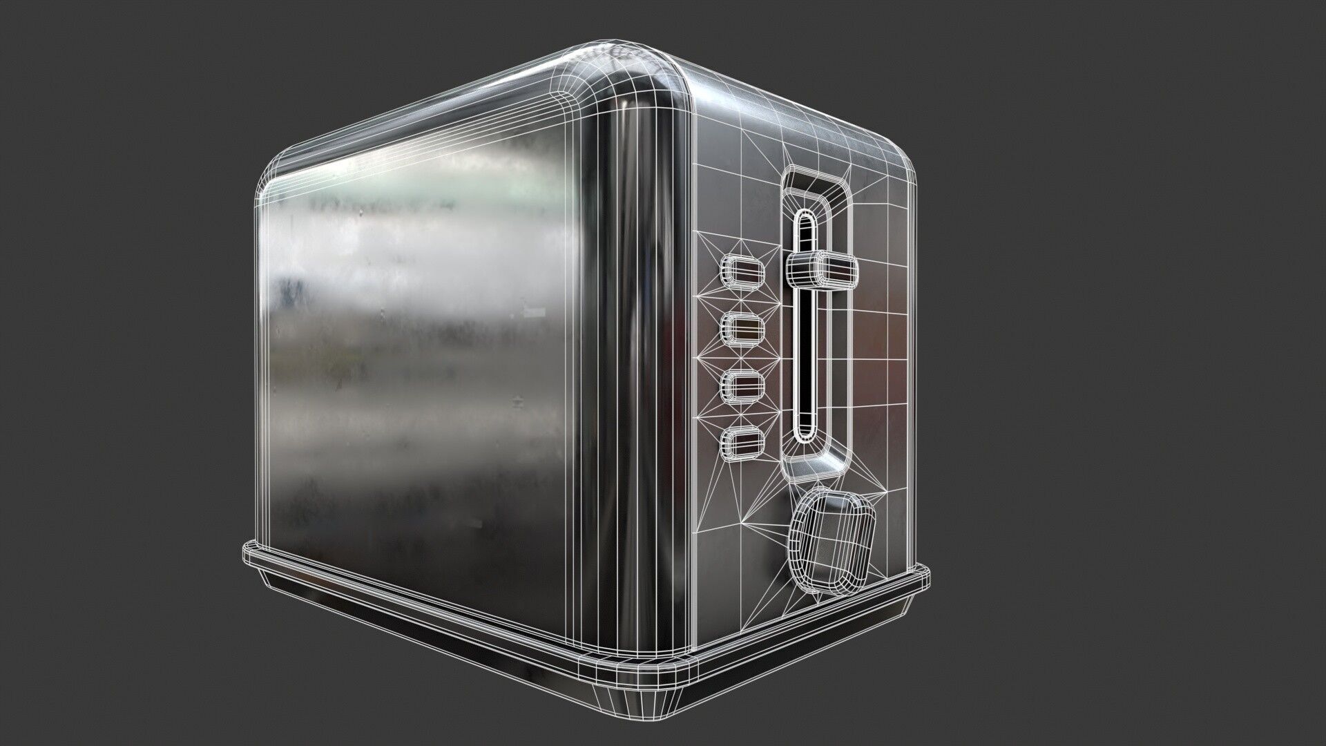 Toaster PBR Low-poly 3D model_14