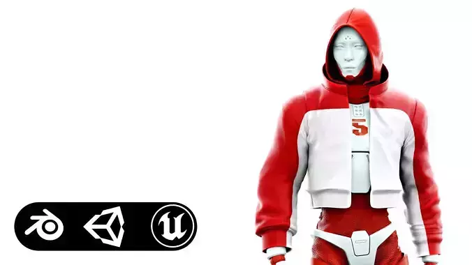 CYBORGTOPIA B-2  Rigged for Unreal Engine - Unity - MIXAMO 