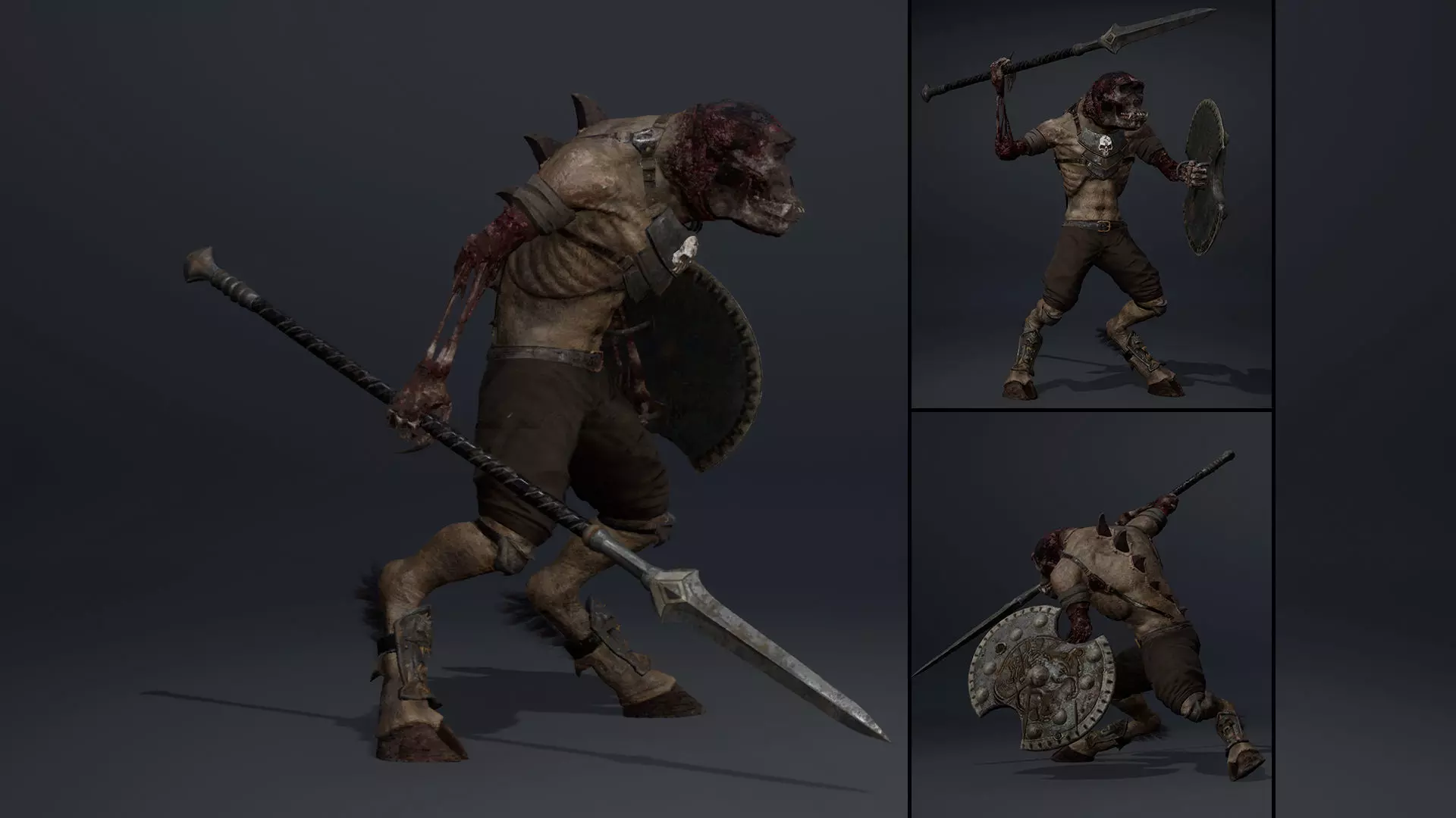 Gloom Spearman Damaged Low-poly 3D model