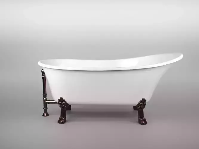 Freestanding Soaking Acrylic Bathtub - High Quality 3D Model