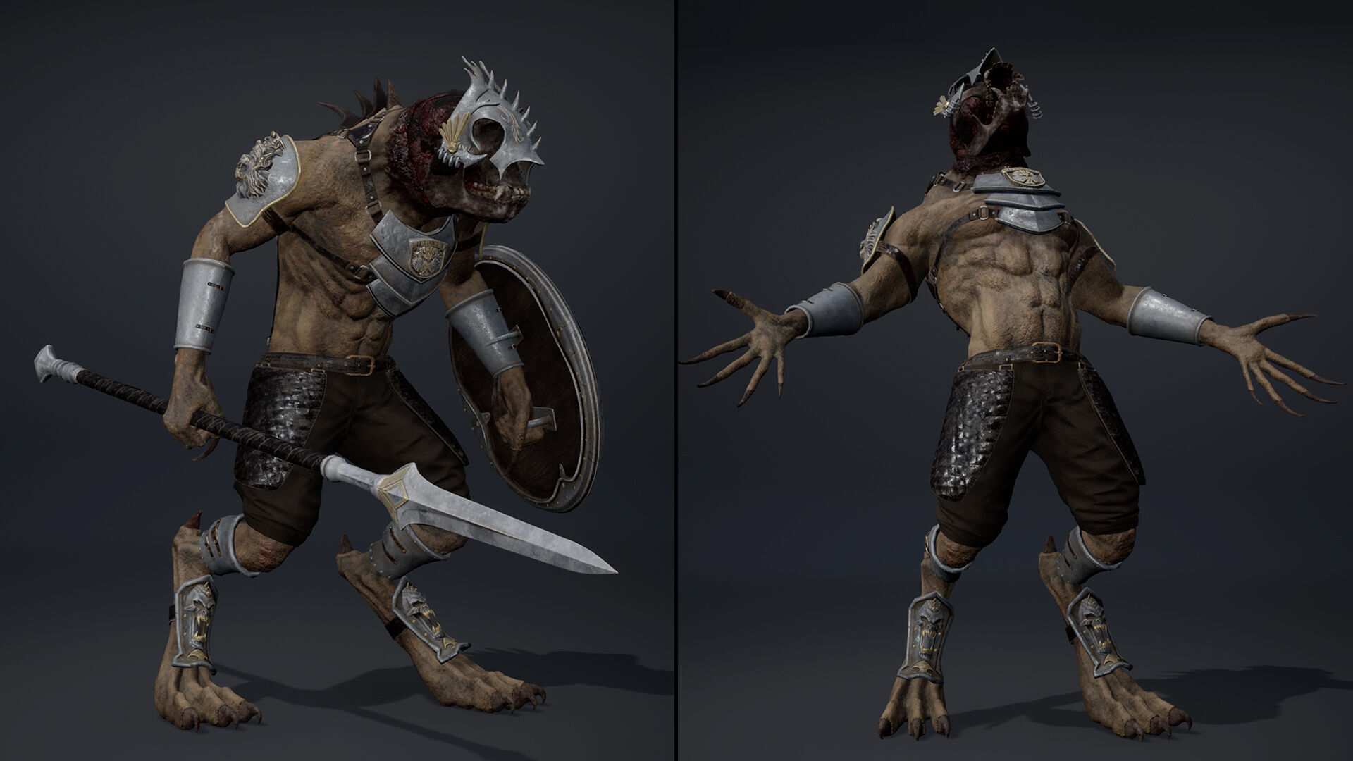 Gloom Spearman Arm1 Brutal Low-poly 3D model_12