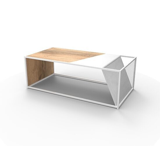 Industrial Minimalist Modern Coffee Table  3D model